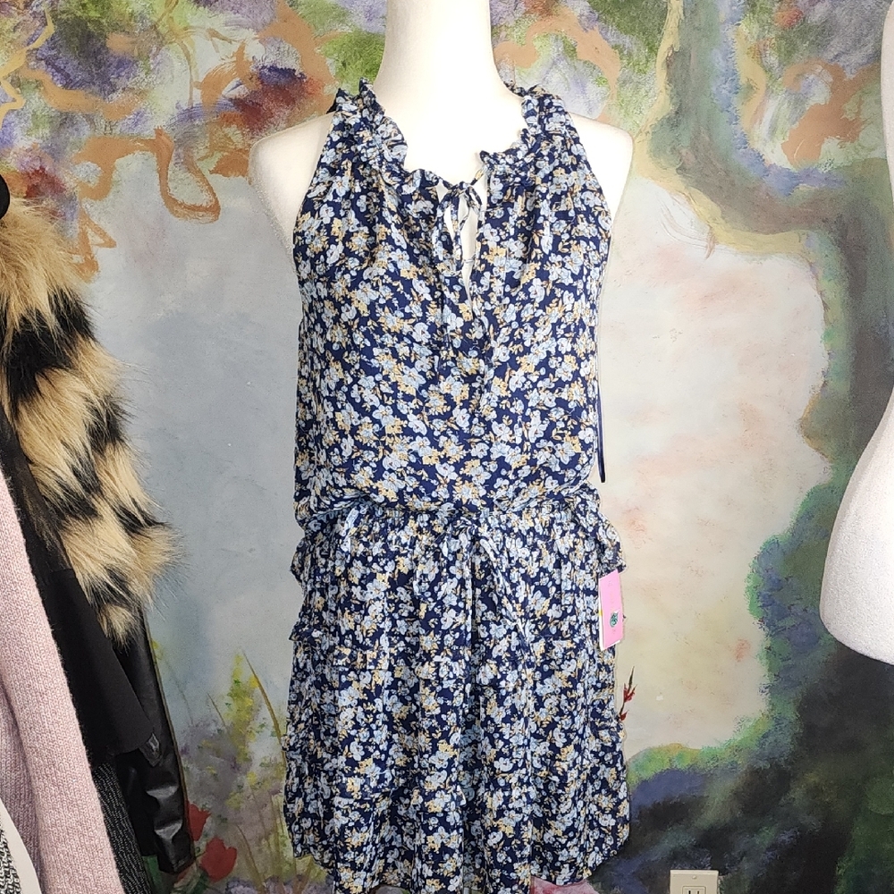 Riley & Rae Blue Floral Skirt Set